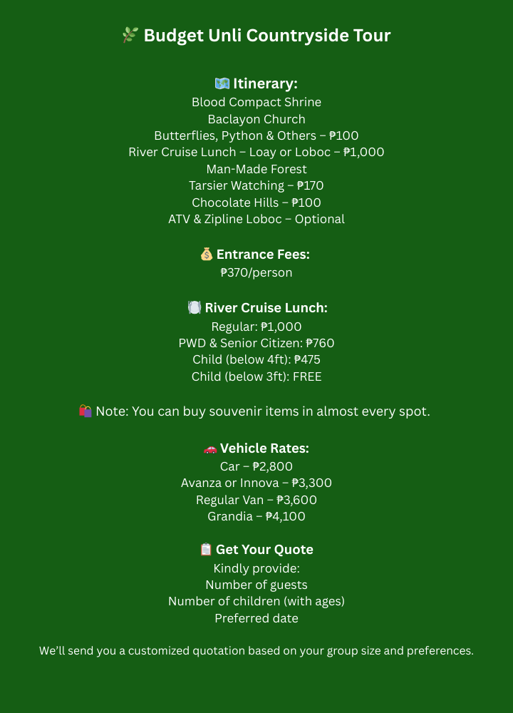 Budget Countryside Tour