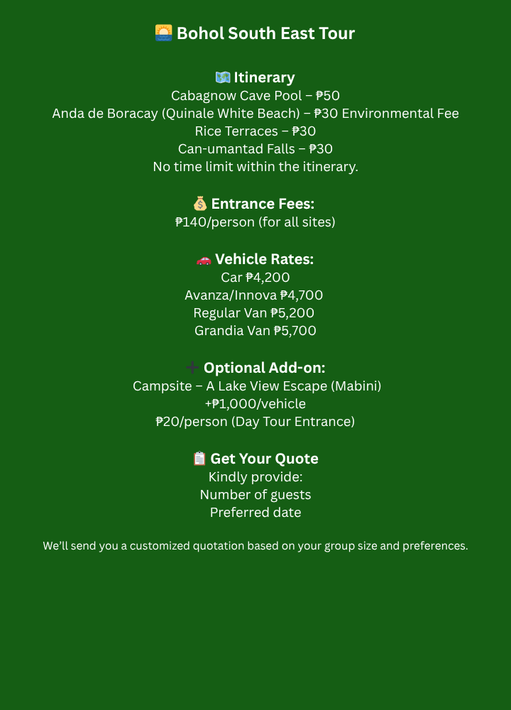 Bohol South East Tour